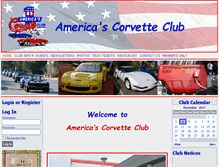 Tablet Screenshot of americascorvetteclub.com